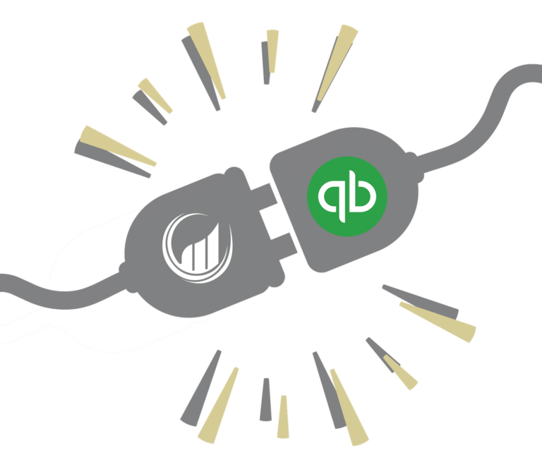 Power Plug Graphic Visualising the Connection Between AssetAccountant and Quickbooks.